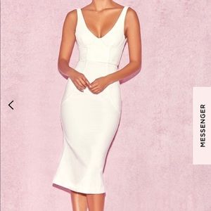 White Piped Dress NWT